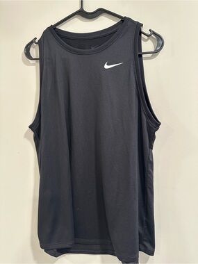 Nike Black Dri-FIT T-Shirt with White Swoosh Print
